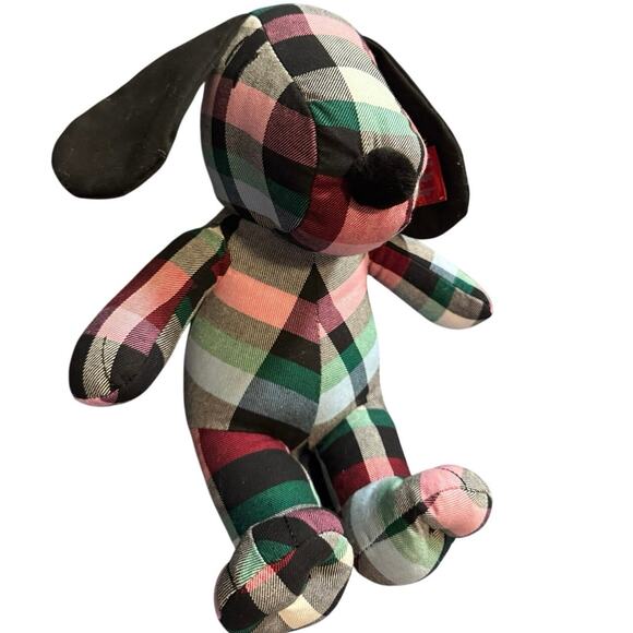 Vera Bradley Peanuts Snoopy Plush Stuffed Animal, Plaid Ribbon - Picture 2 of 7